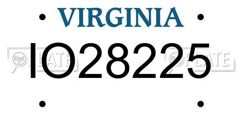 IO28225 Virginia License Plate