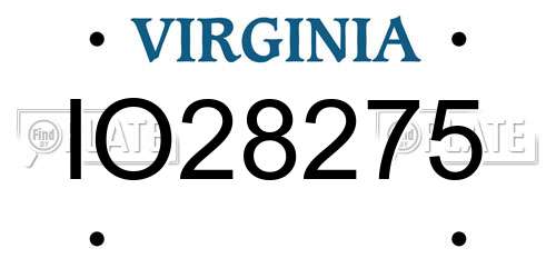 IO28275 Virginia License Plate