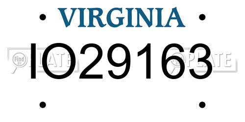 IO29163 Virginia License Plate