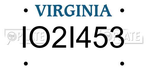 IO2I453 Virginia License Plate