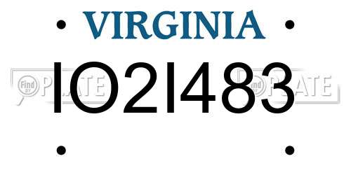 IO2I483 Virginia License Plate