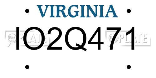 IO2Q471 Virginia License Plate
