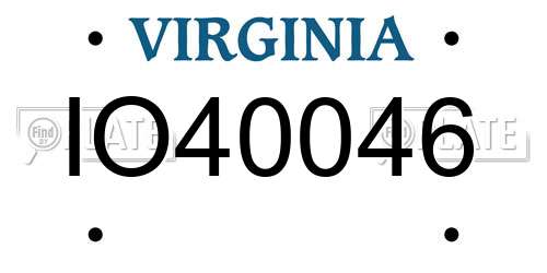 IO40046 Virginia License Plate