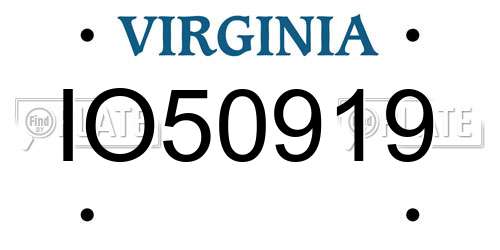 IO50919 Virginia License Plate
