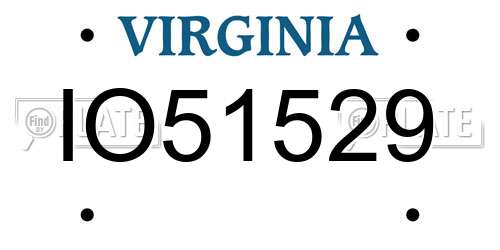 IO51529 Virginia License Plate