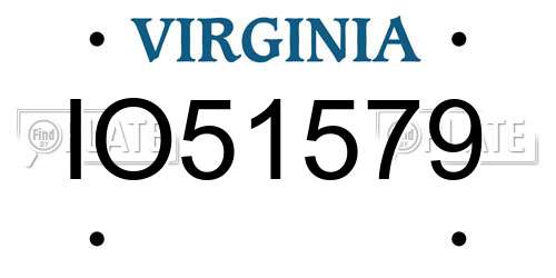 IO51579 Virginia License Plate