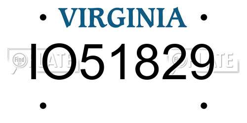 IO51829 Virginia License Plate