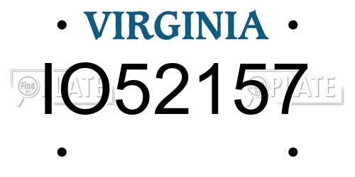 IO52157 Virginia License Plate