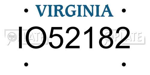 IO52182 Virginia License Plate