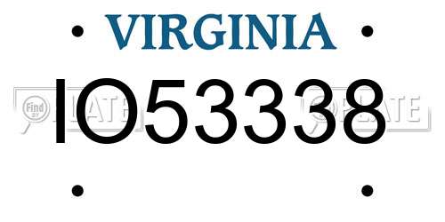 IO53338 Virginia License Plate