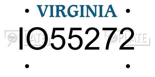 IO55272 Virginia License Plate