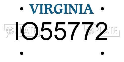 IO55772 Virginia License Plate