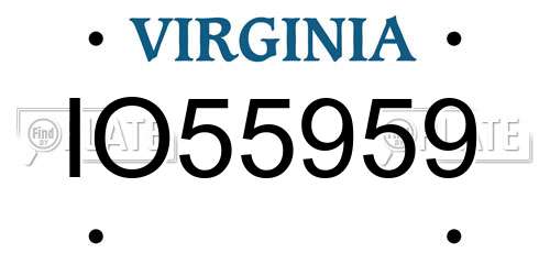 IO55959 Virginia License Plate