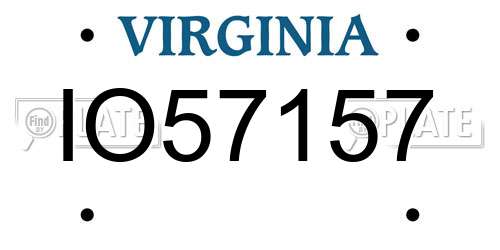 IO57157 Virginia License Plate