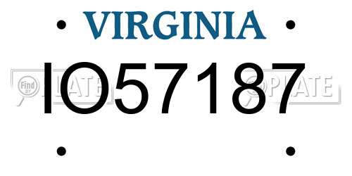 IO57187 Virginia License Plate