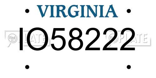 IO58222 Virginia License Plate