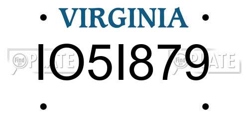 IO5I879 Virginia License Plate