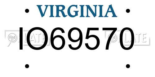 IO69570 Virginia License Plate