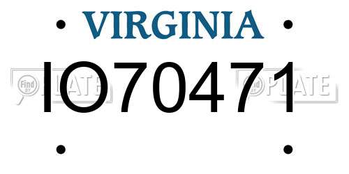 IO70471 Virginia License Plate