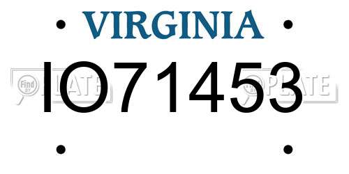 IO71453 Virginia License Plate