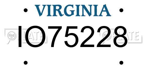 IO75228 Virginia License Plate