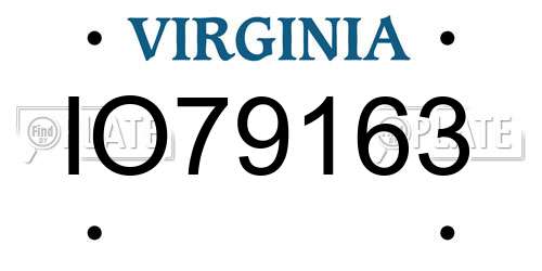 IO79163 Virginia License Plate