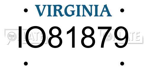 IO81879 Virginia License Plate