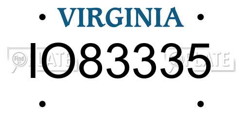 IO83335 Virginia License Plate