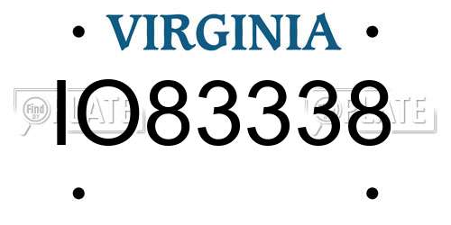 IO83338 Virginia License Plate