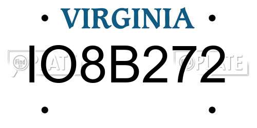 IO8B272 Virginia License Plate