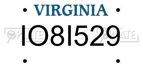IO8I529 Virginia License Plate