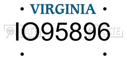 IO95896 Virginia License Plate