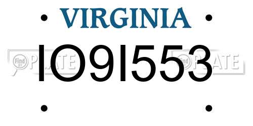 IO9I553 Virginia License Plate