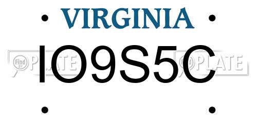 IO9S5C Virginia License Plate