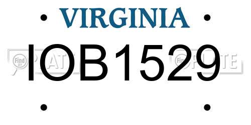 IOB1529 Virginia License Plate