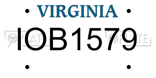 IOB1579 Virginia License Plate