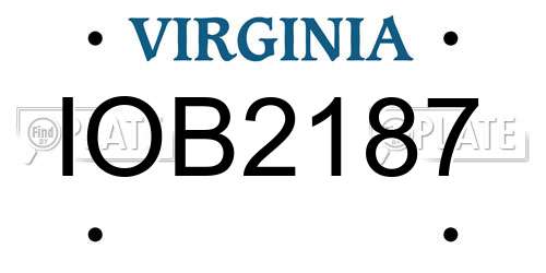IOB2187 Virginia License Plate