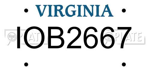 IOB2667 Virginia License Plate