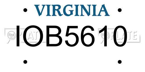IOB5610 Virginia License Plate