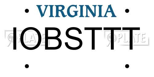 IOBSTTT Virginia License Plate