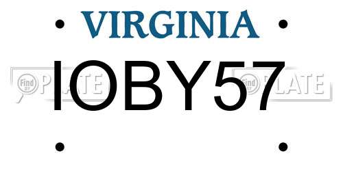 IOBY57 Virginia License Plate