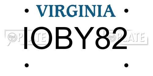IOBY82 Virginia License Plate
