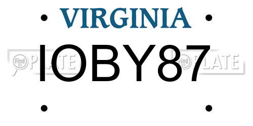 IOBY87 Virginia License Plate