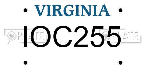 IOC255 Virginia License Plate