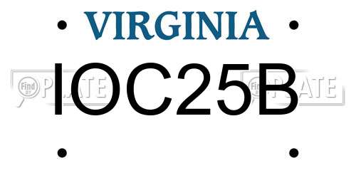 IOC25B Virginia License Plate