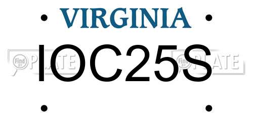 IOC25S Virginia License Plate