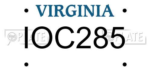 IOC285 Virginia License Plate
