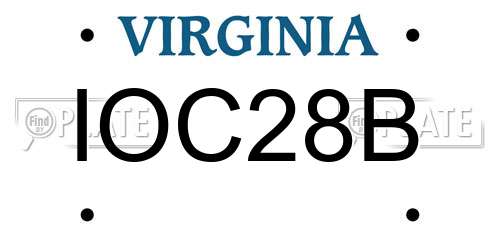 IOC28B Virginia License Plate