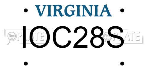 IOC28S Virginia License Plate