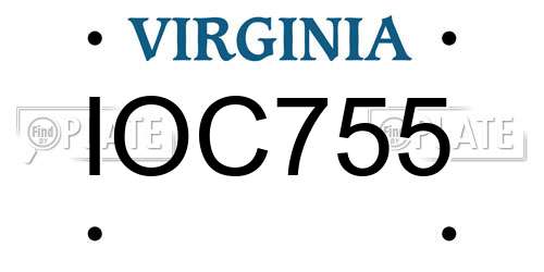 IOC755 Virginia License Plate